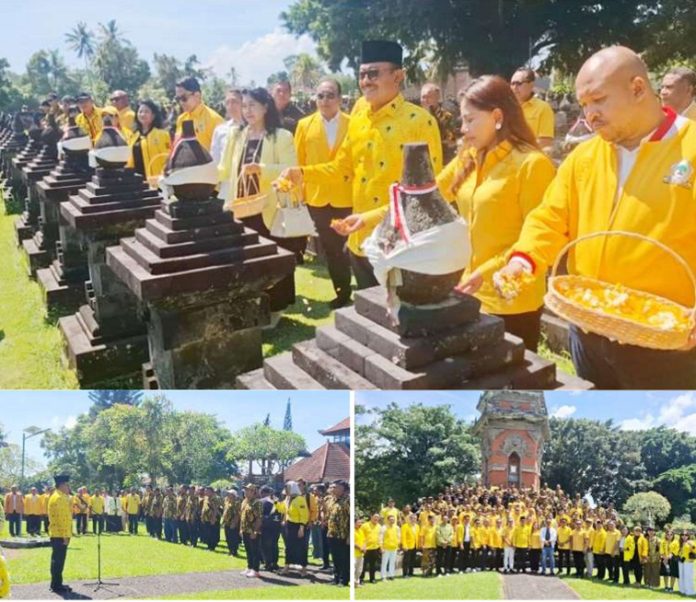 Potong Tumpeng, Tabur Bunga dan Ziarah Puncaki Rangkaian HUT ke-61 Golkar di TPB Margarana ok